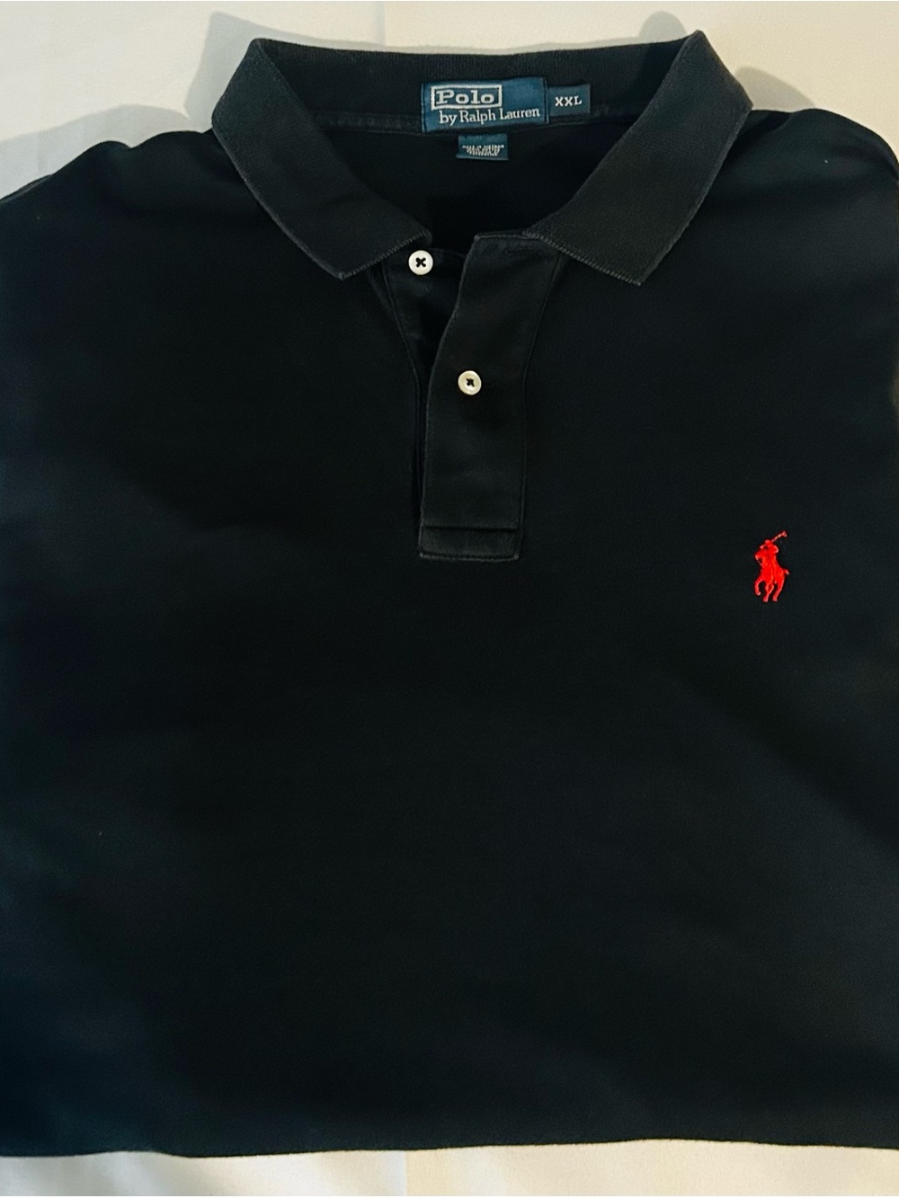 Ralph Lauren Men's Black Polo with Red Pony Logo